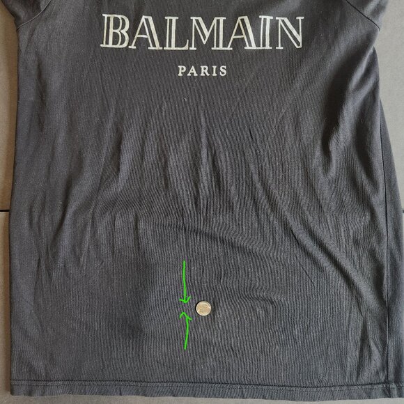 Balmain Paris Black Long Sleeve T-Shirt Size Small 100% Cotton Read Description - Picture 10 of 12